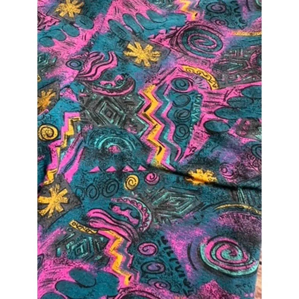 Vintage 80s 90s Tight End San Francisco Abstract Floral Bike Shorts Cotton M
